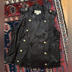 Michael Kors 100% Brown Leather Vest